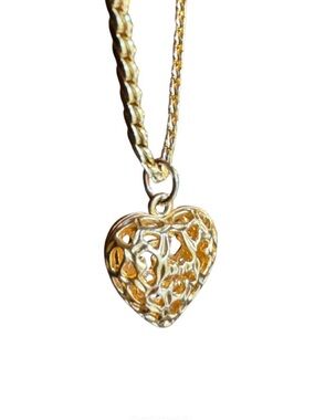 Filagree Gold Toned Heart